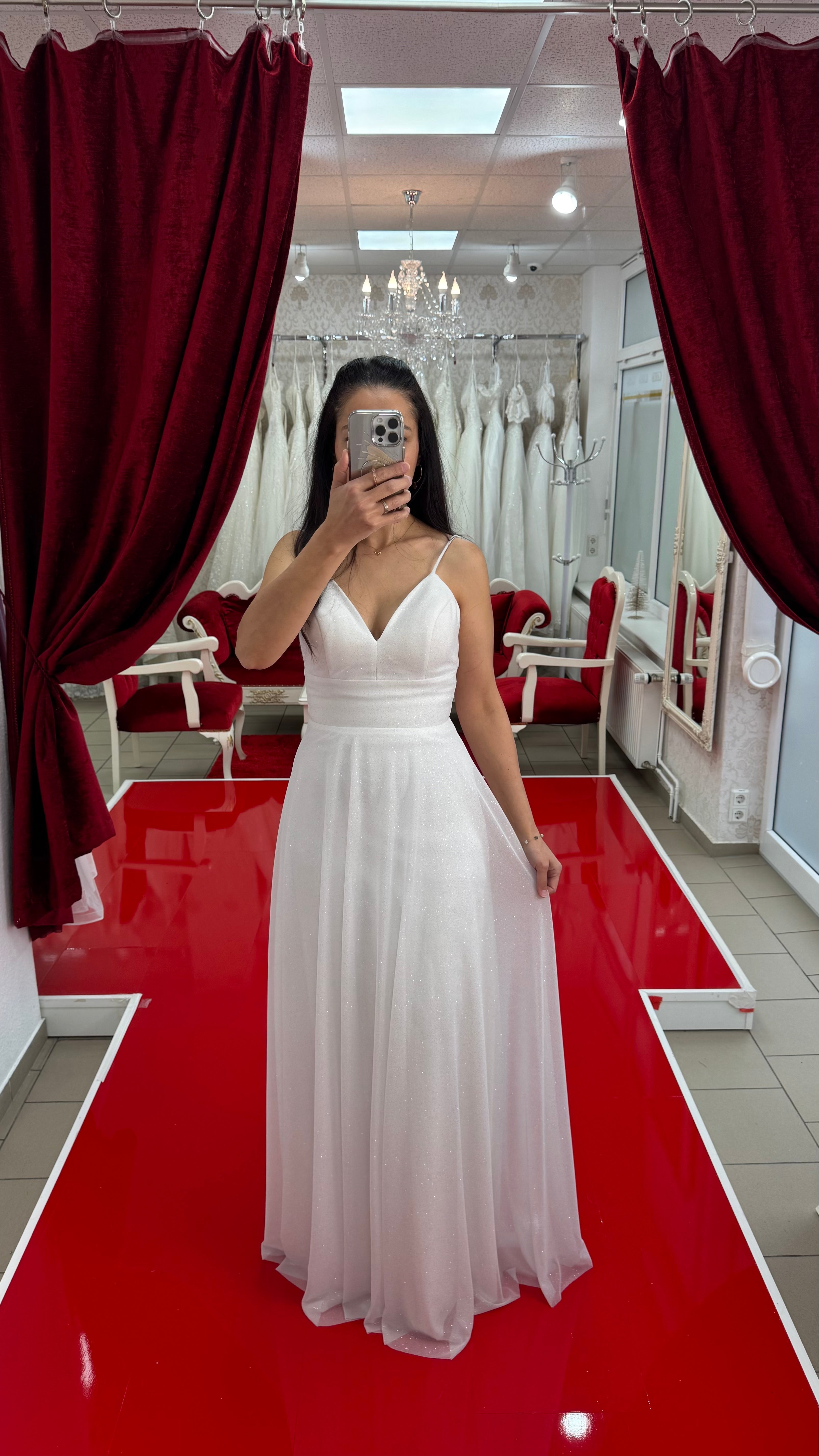 Standesamtkleid M165 – A-Linie in Ivory – Ansicht 1 | Lamia Mode