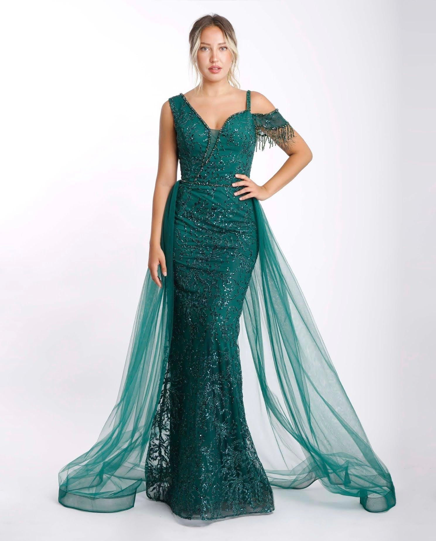 Abendkleid M177 – Tüll und figurbetonte Passform – Ansicht 5 | Lamia Mode