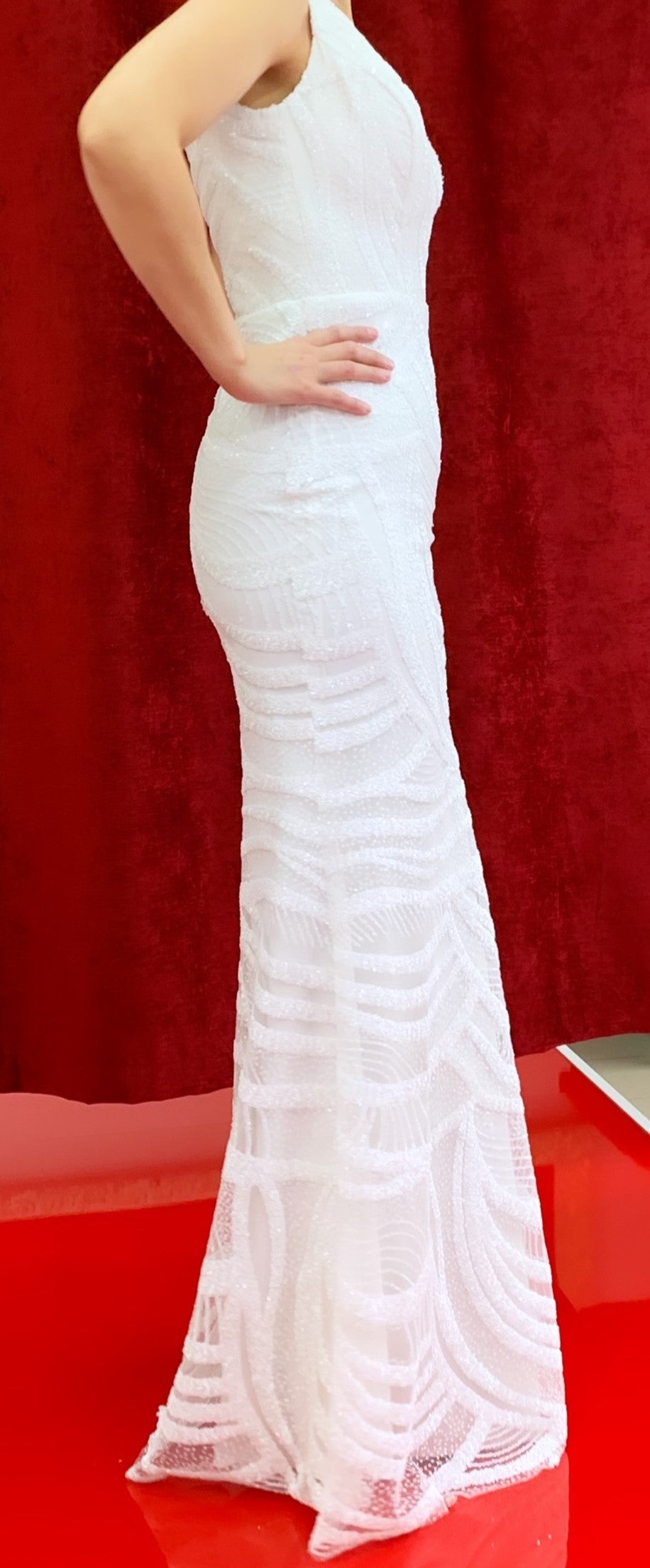 Standesamtkleid FK3205 – figurbetonte Passform in Weiß – Ansicht 3 | Lamia Mode