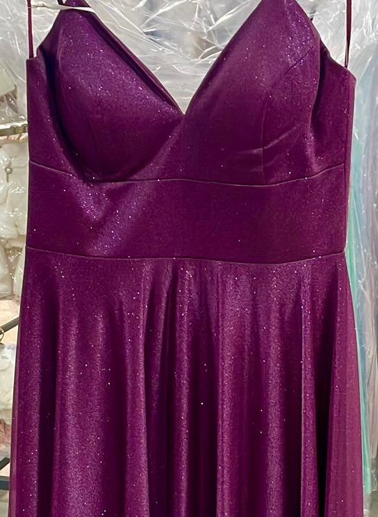 Abendkleid M165 – A-Linie in Pflaume – Ansicht 2 | Lamia Mode