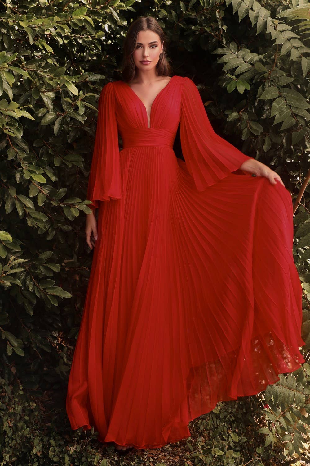 Abendkleid lamia 242 – Chiffon und V-Ausschnitt in Indigo – Ansicht 3 | Lamia Mode