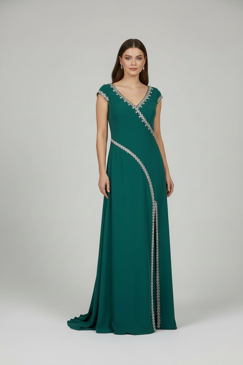 Elegantes Abendkleid aus Kreppstoff C5990
