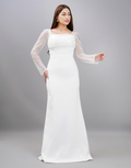 Standesamtkleid mit Perlenärmeln – Modell M361
