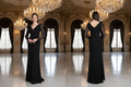 Abendkleid Elegantes Abendkleid mit Spitzenärmeln & Drapierung – C5895 in Blau – Ansicht 1 | Lamia Mode