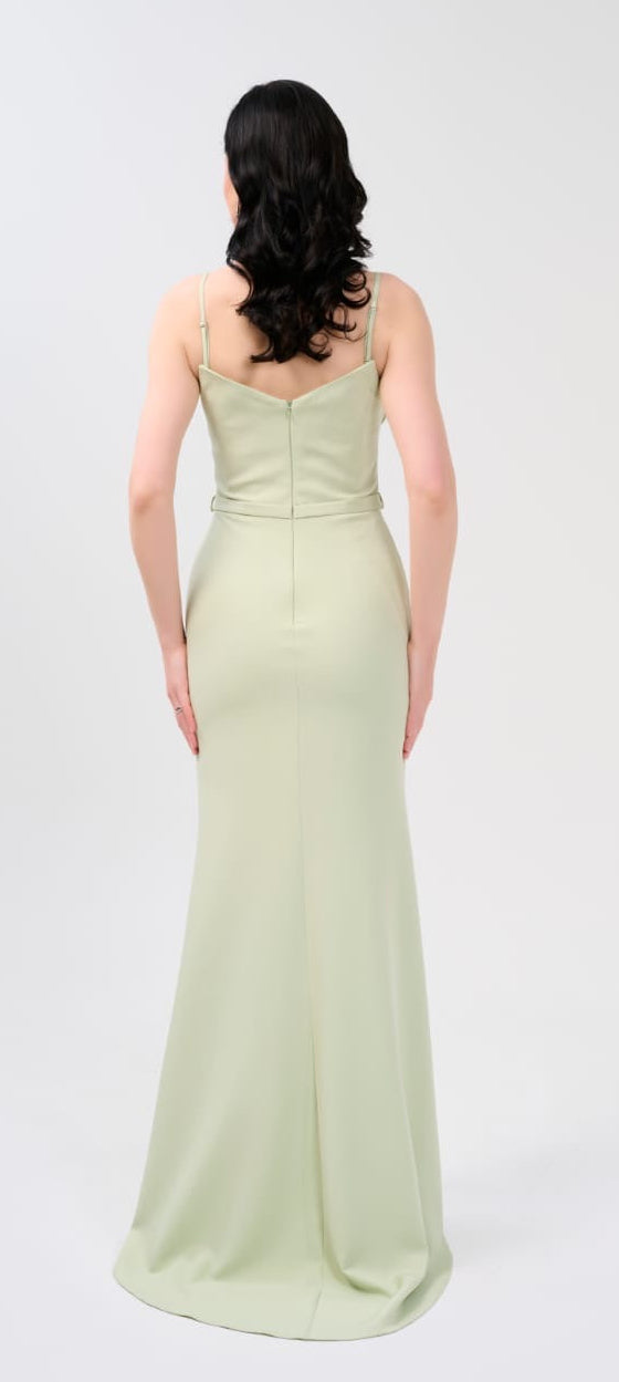 Elegantes Abendkleid mit Strass-V-Ausschnitt C2146