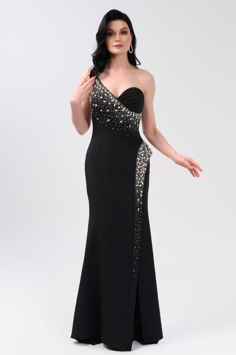 Elegantes figurbetontes Abendkleid mit Strassdetails c2143