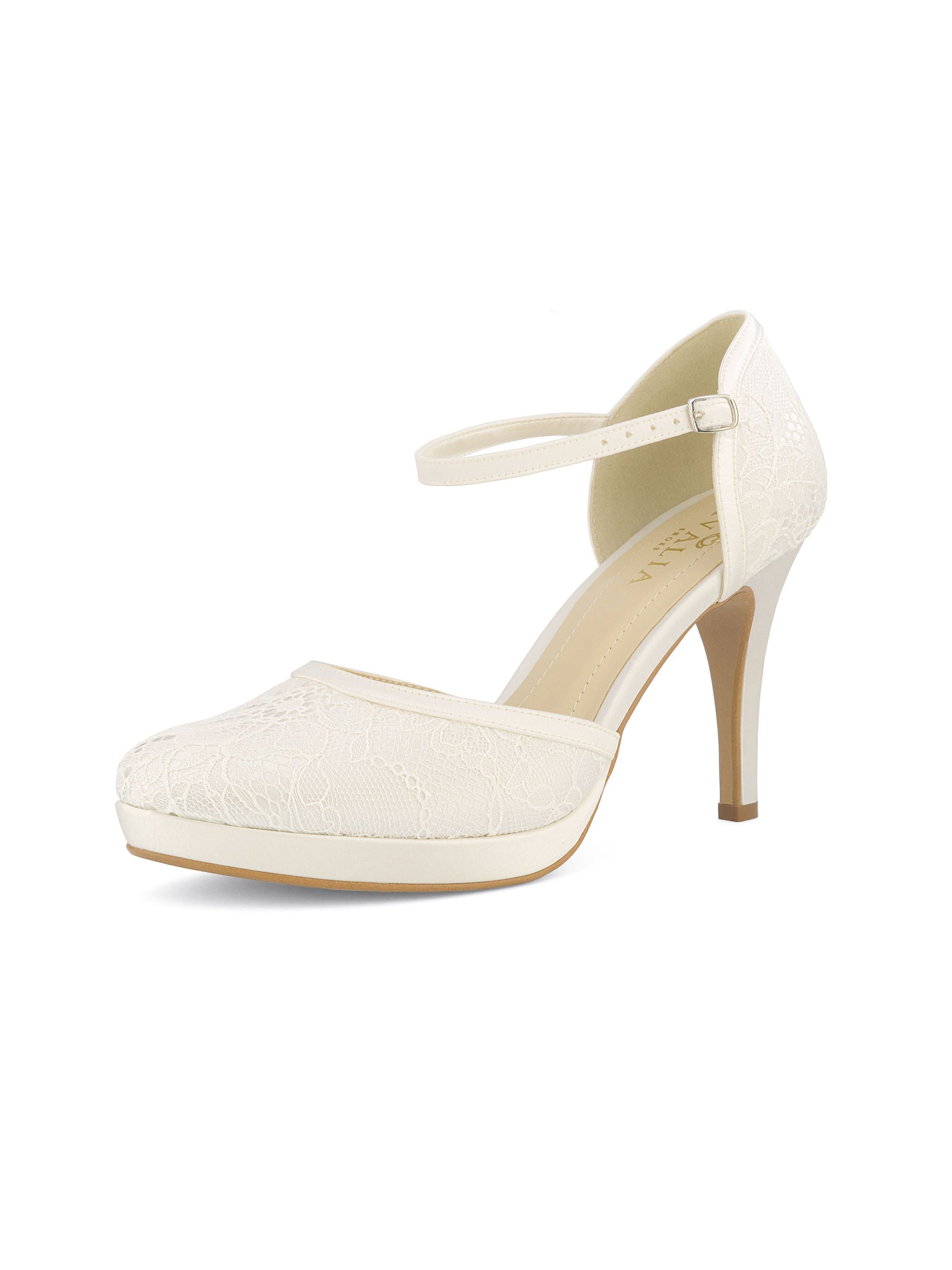 MAYA Avalia Schuhe, Spitze und Satin, 9,5 cm