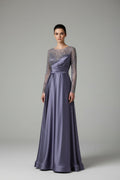 Abendkleid Elegantes Abendkleid mit Glitzerapplikationen – C5908 in Lavendel – Ansicht 1 | Lamia Mode