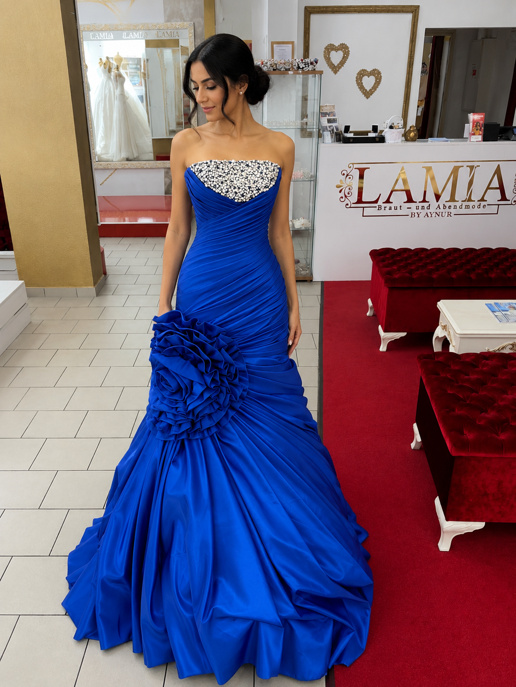 Ballkleid BP1190 – figurbetonte Passform in Royalblau – Ansicht 1 | Lamia Mode