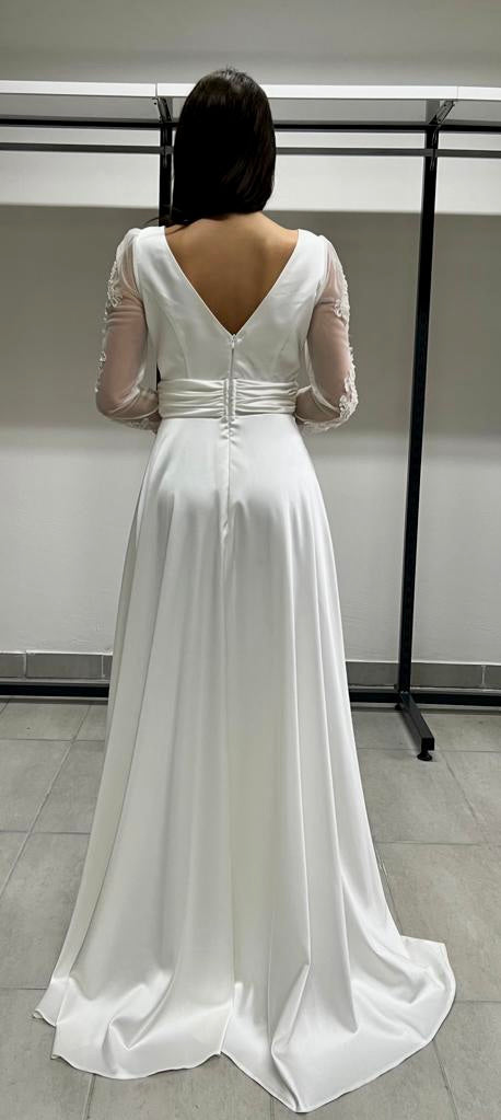 Standesamtkleid M136 – Satin und Tüll – Ansicht 2 | Lamia Mode
