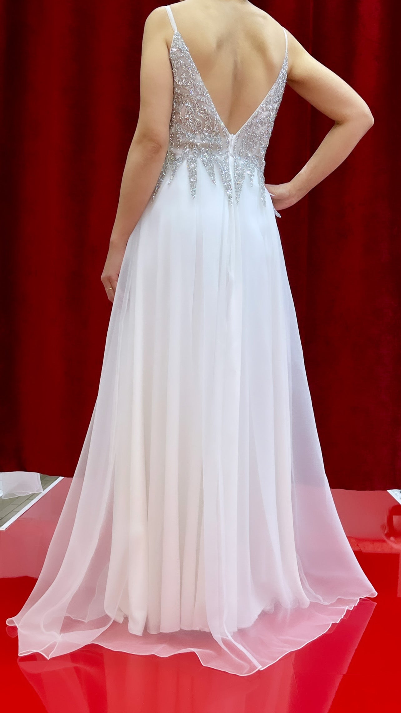 Standesamtkleid FK4125 – Tüll und A-Linie in Creme – Ansicht 2 | Lamia Mode