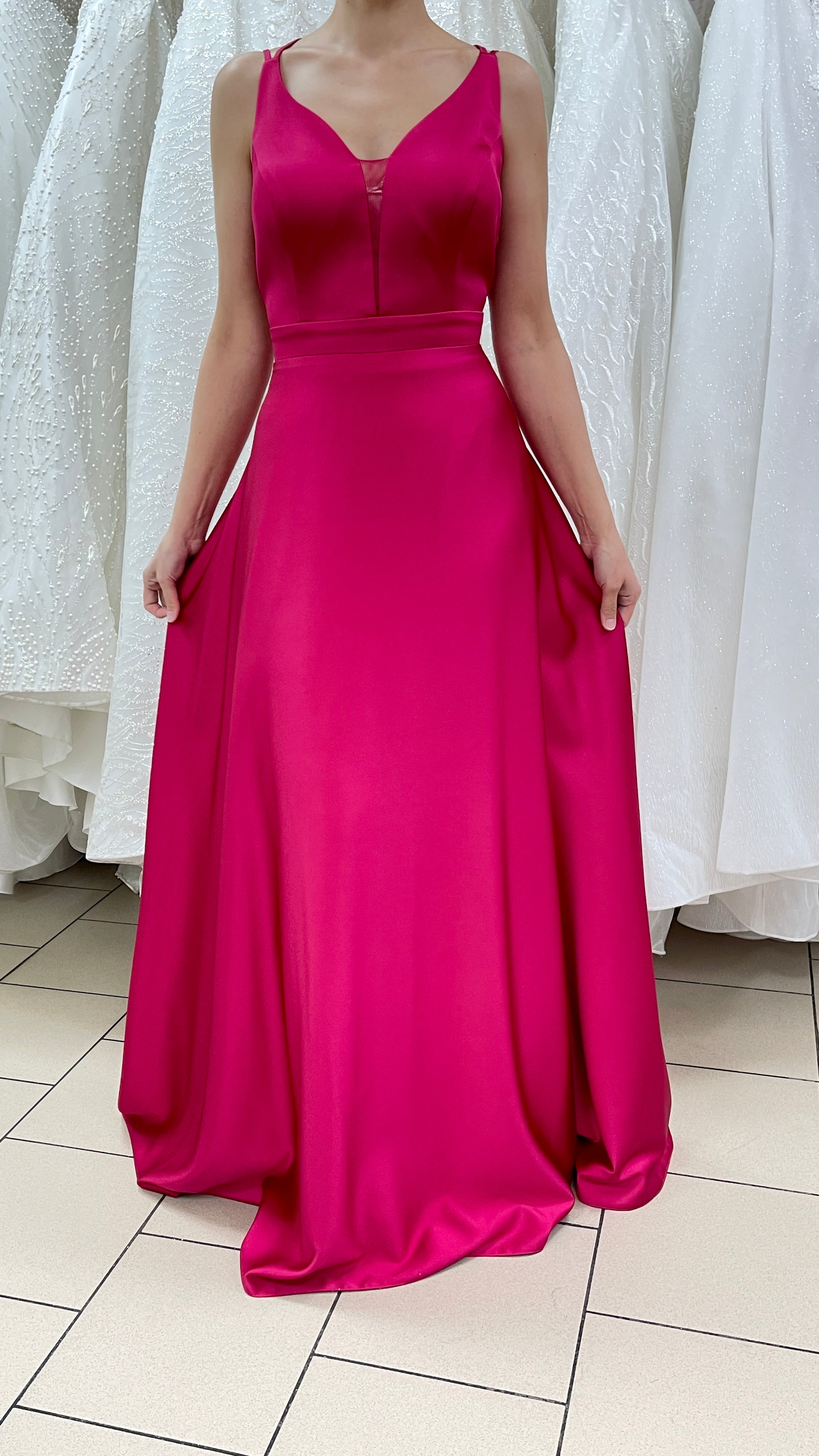 Abendkleid FK3333 – Satin und Spitze – Ansicht 4 | Lamia Mode