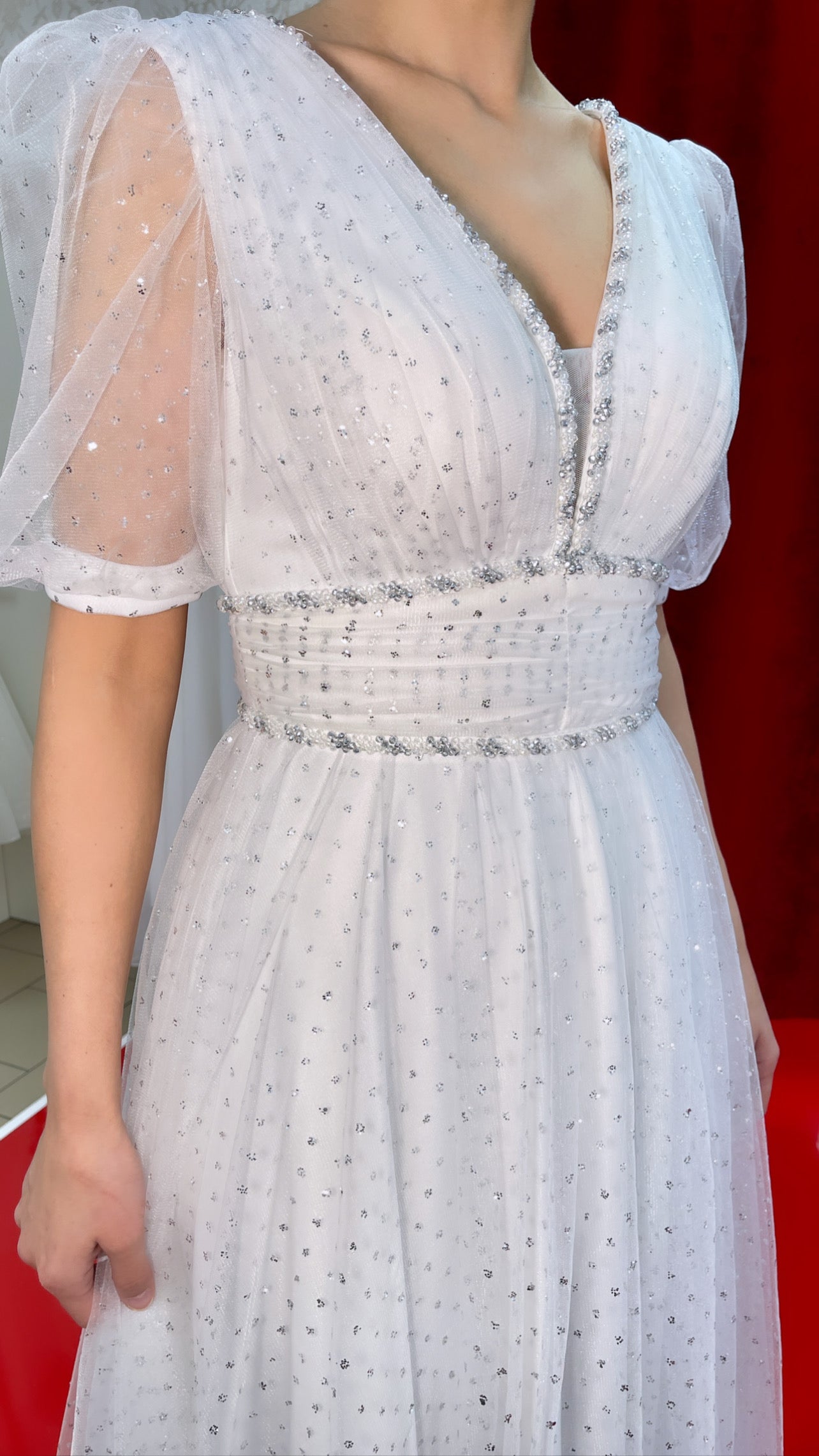 Standesamtkleid H260 – Tüll und Spitze in Creme – Ansicht 4 | Lamia Mode