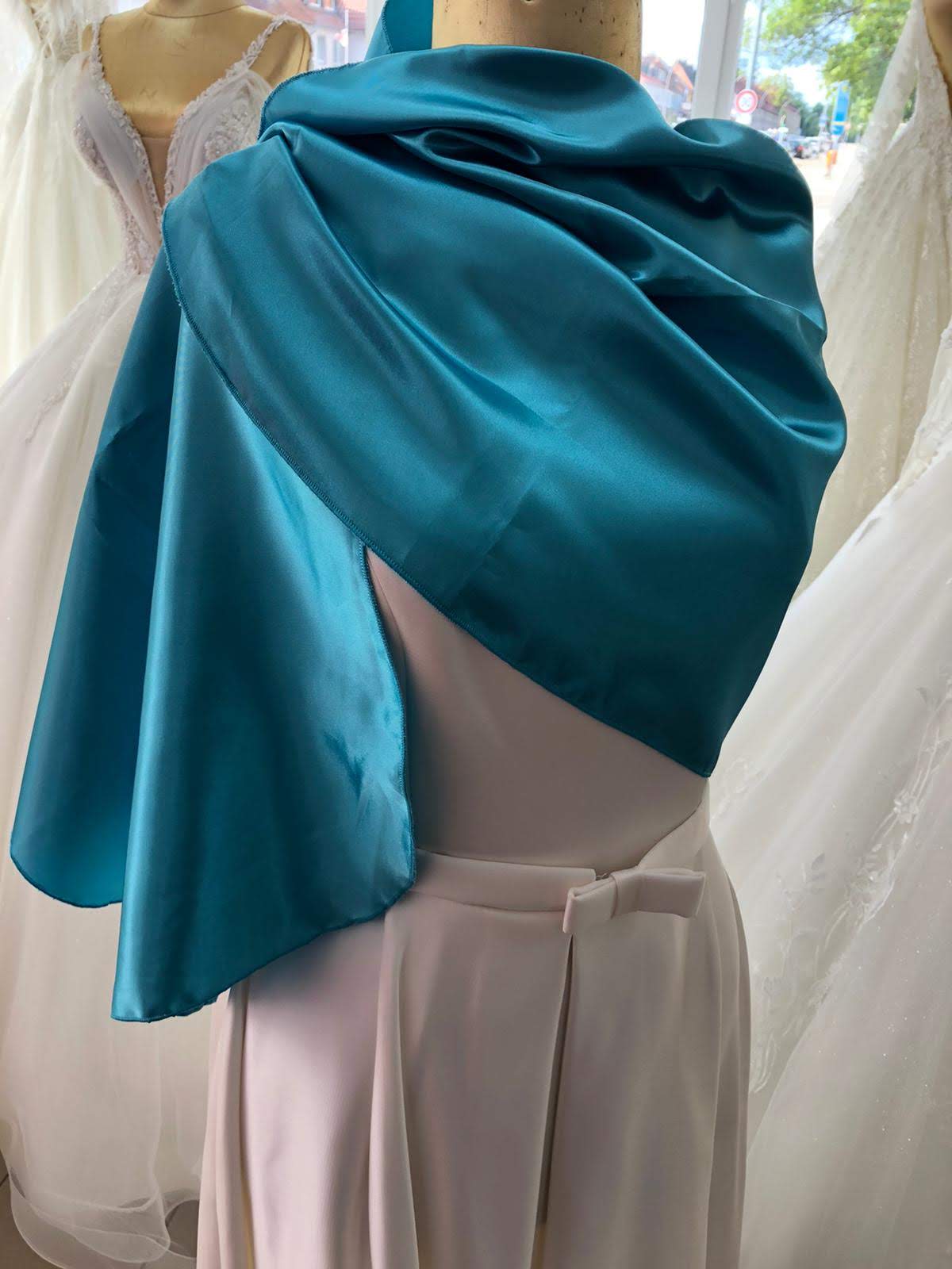 Stola Türkis Satin – Ansicht 1 | Lamia Mode