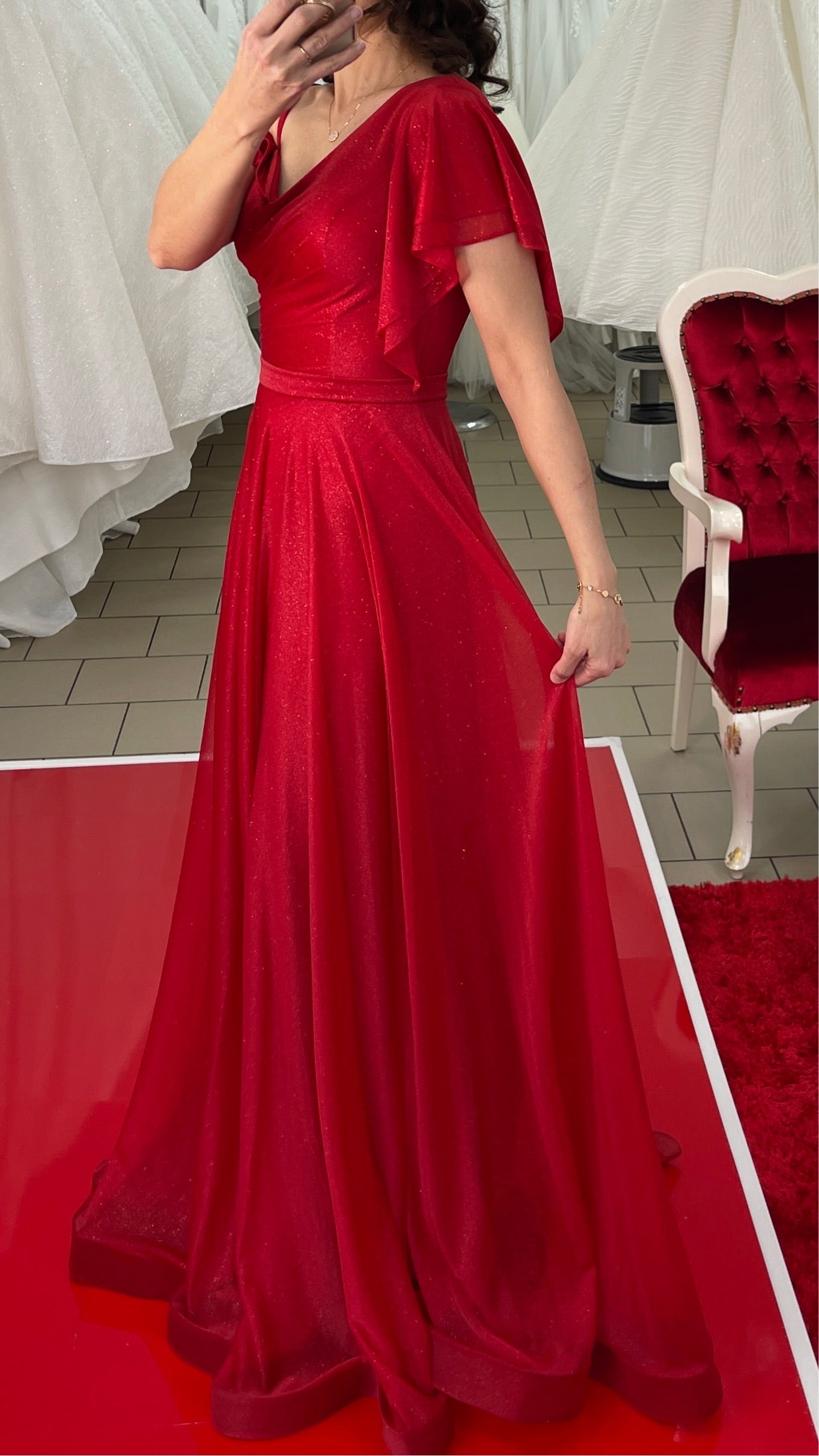 Abendkleid M113 in Indigo – Ansicht 4 | Lamia Mode