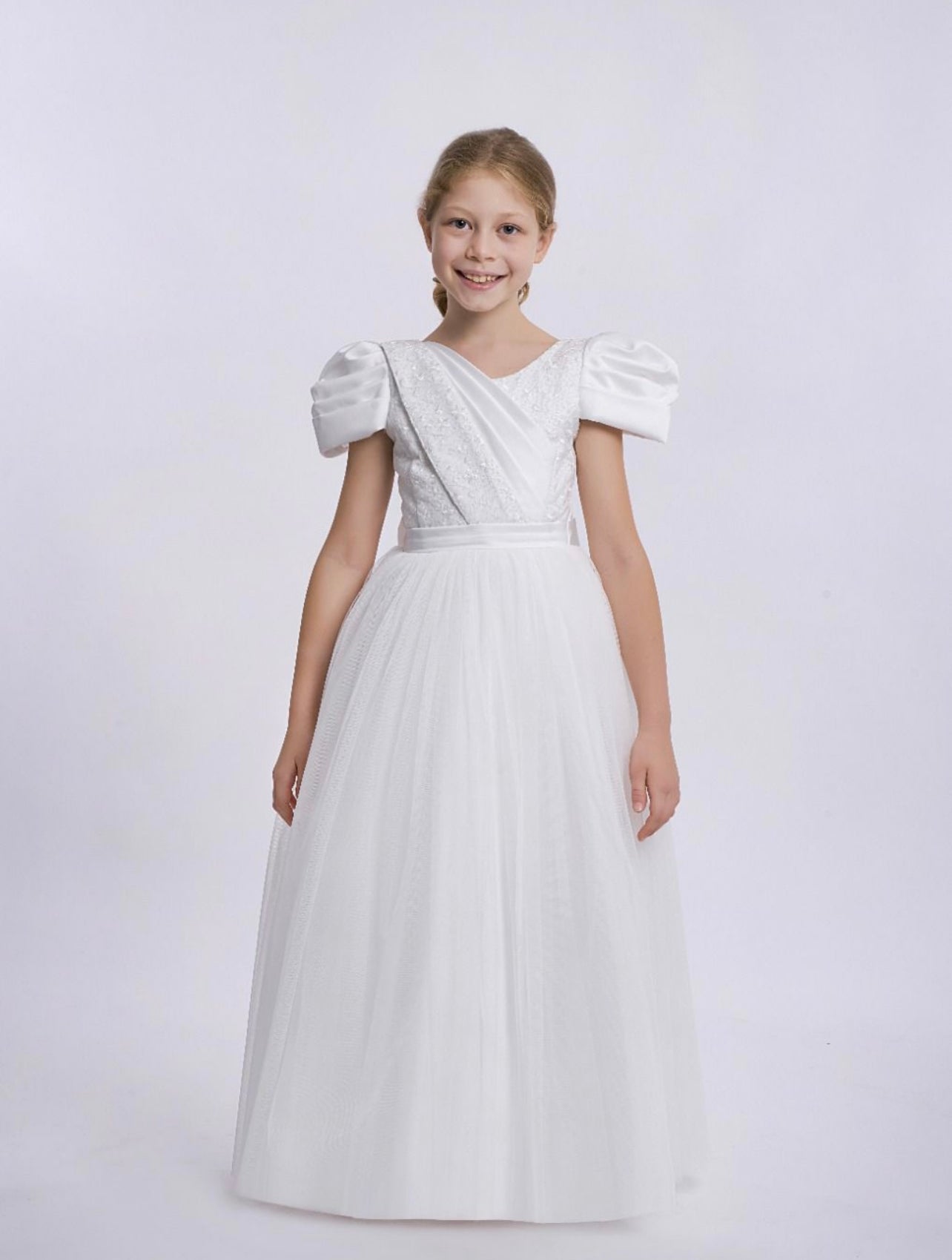 Kommunionkleid 5405 in Weiß – Ansicht 1 | Lamia Mode