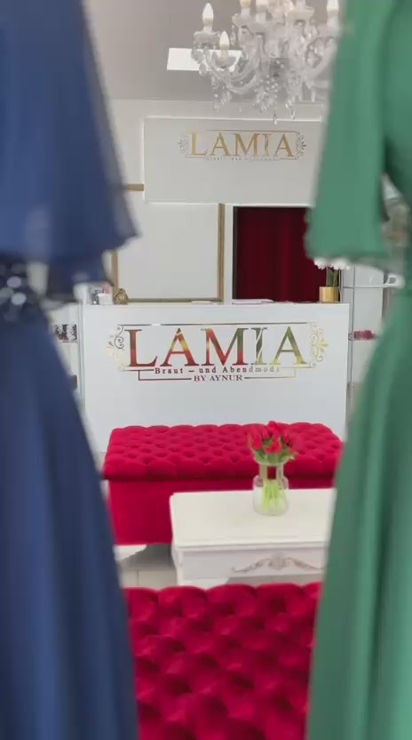 Abendkleid mit Chiffonrock & V-Ausschnitt – Modell FK639