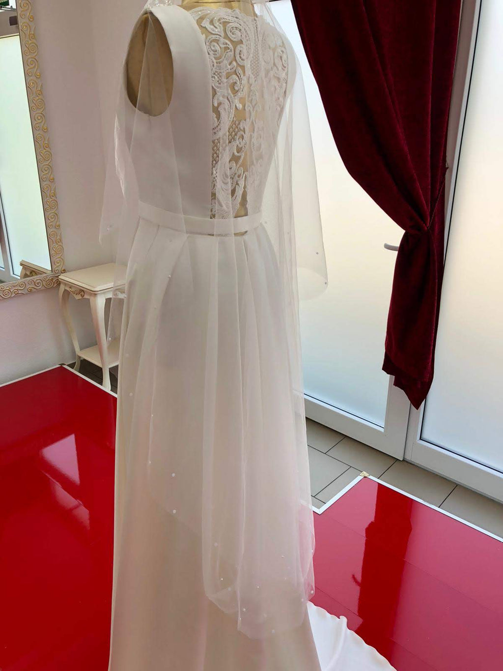 Schleier mit Perlen L24